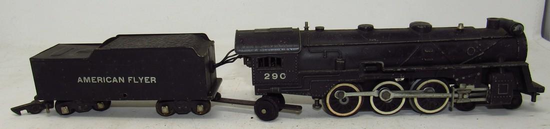 American Flyer 290 Steam Engine Locomotive and Tender: Sold in untested condition