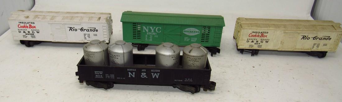 American Flyer NYC Cookie Box Cars N&W Gondola: Getting all 4 pictured