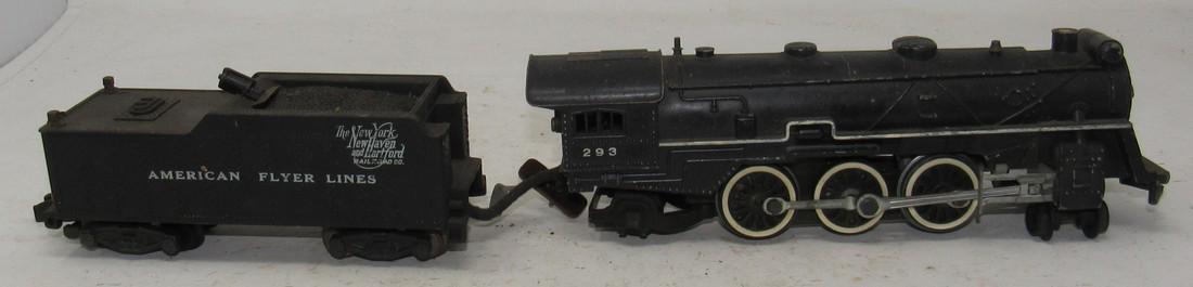 American Flyer 293 Steam Locomotive Train Engine: Has New York New Haven and Hartford Tender. Sold in untested condition
