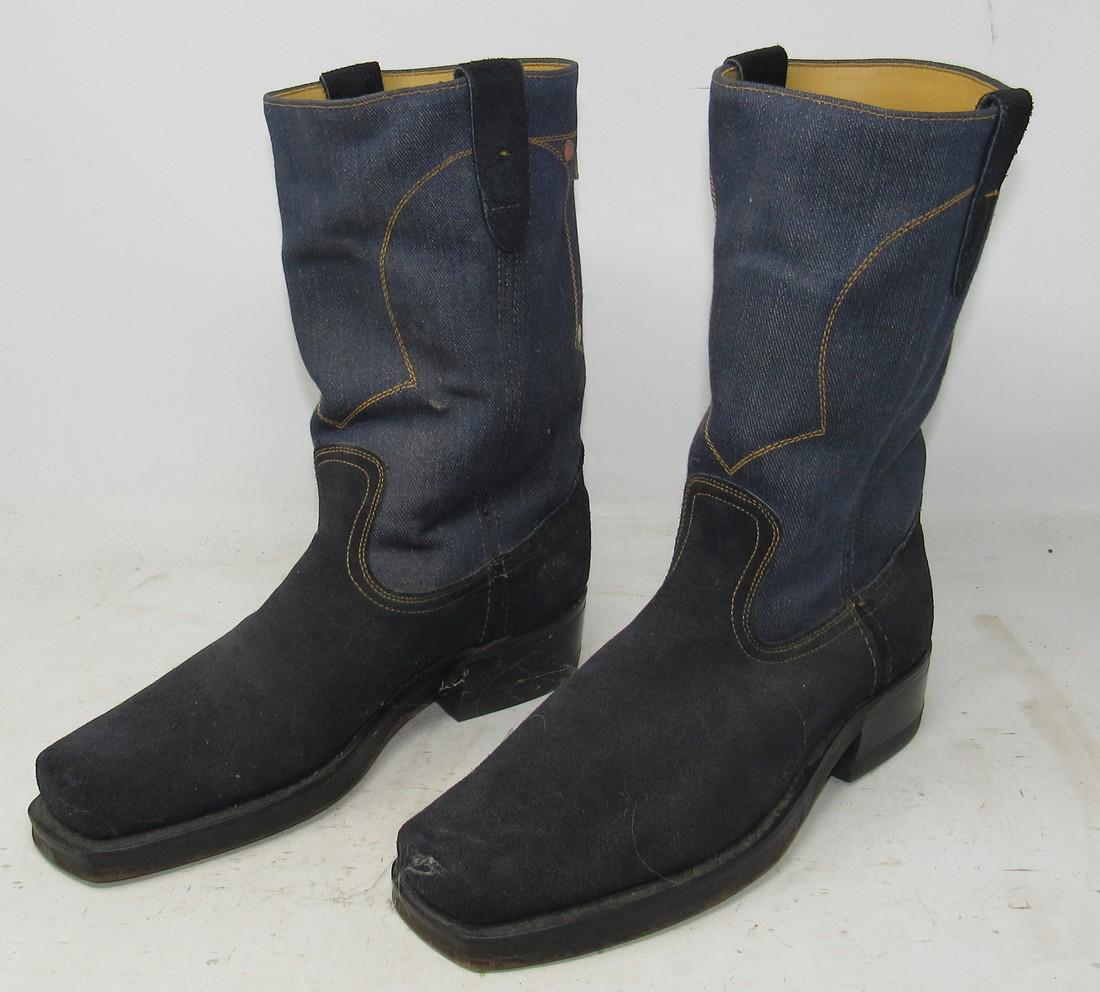 Rodeo 8 1/2D Denim Cowboy Boots: Size 8 1/2D . Used and need to be cleaned