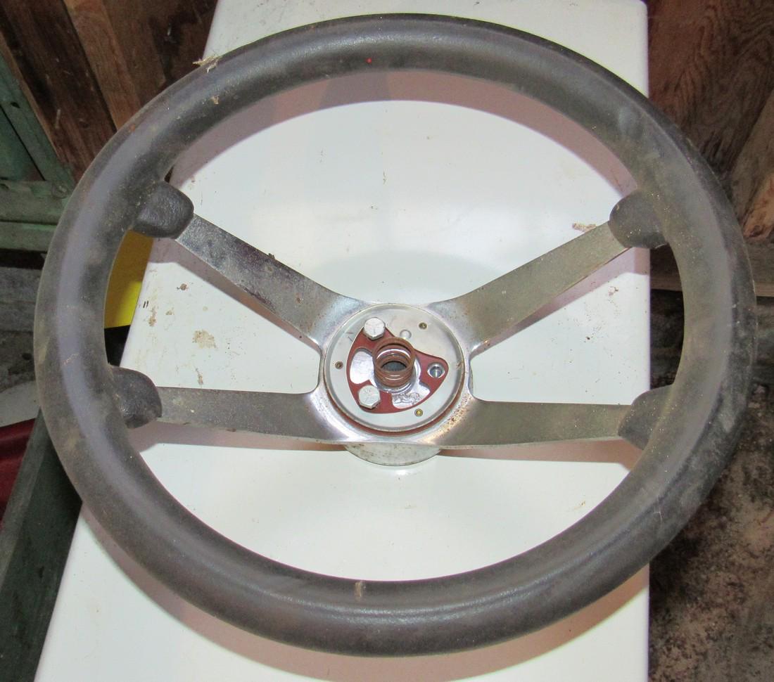 Car Steerin Wheel: Approx 12 1/4" in diameter and inside shaft diameter is approx 13/16"