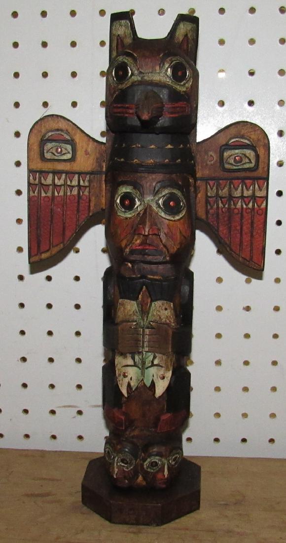 Carved Wooden Totem Pole (1 of 3)