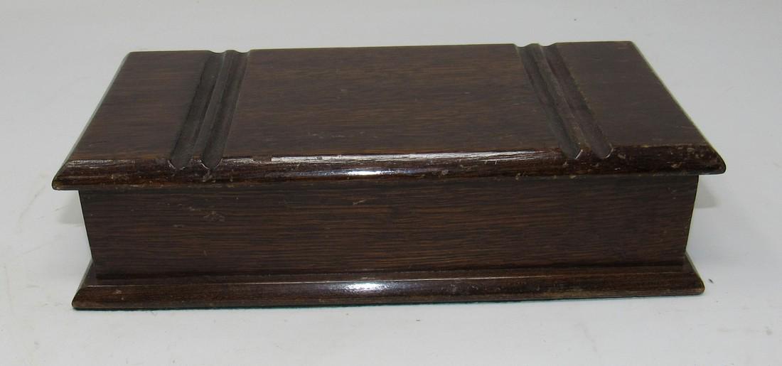 Oak Jewelry Trinket Box: Approx 4 1/2" x 9" x 2 1/4" tall.