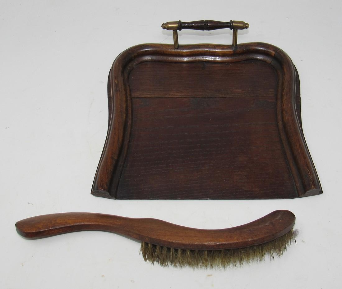 Oak Dust Pan and Brush: Pan is approx 9 1/2" X 8 1/4"