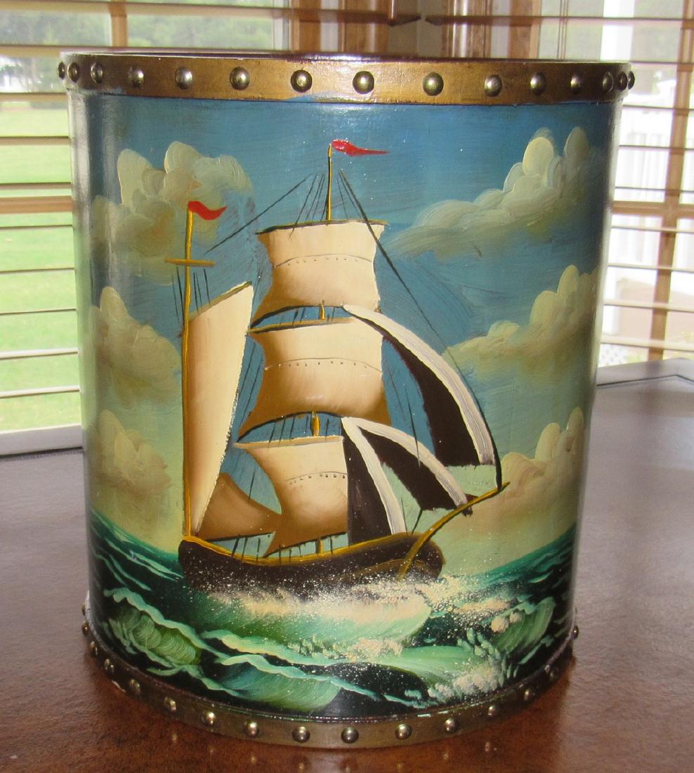 Ship Trash Can: Approx 11 1/2" in diameter and 13" tall