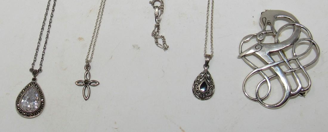 Sterling Silvers Necklaces and Pin: Getting all pictured