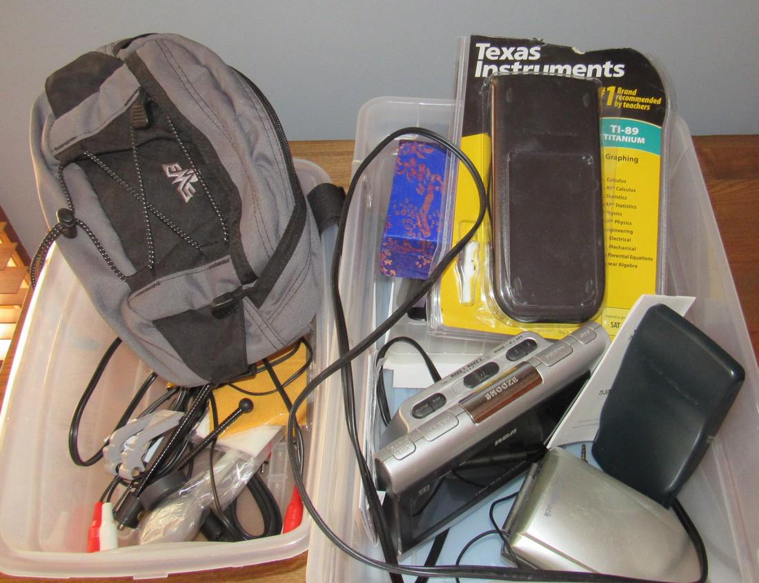 Texas Instruments Calculator Misc Tote Contents: Getting all in 2 totes