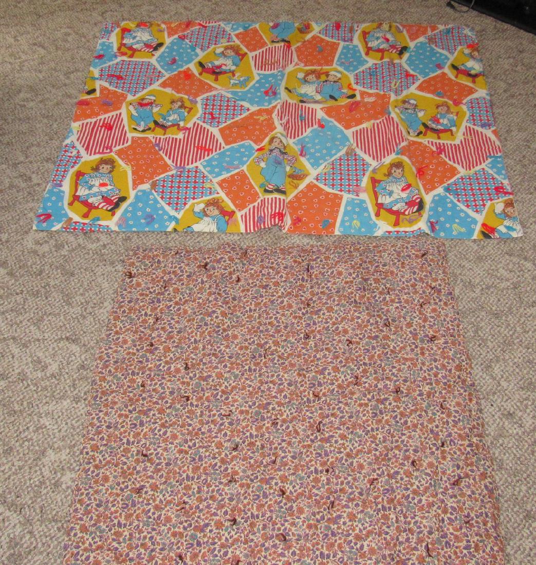 Raggedy Ann and Andy Comforter with Crib Quilt: Raggedy Ann Comforter is approx 47" x 79" . Nice condition
