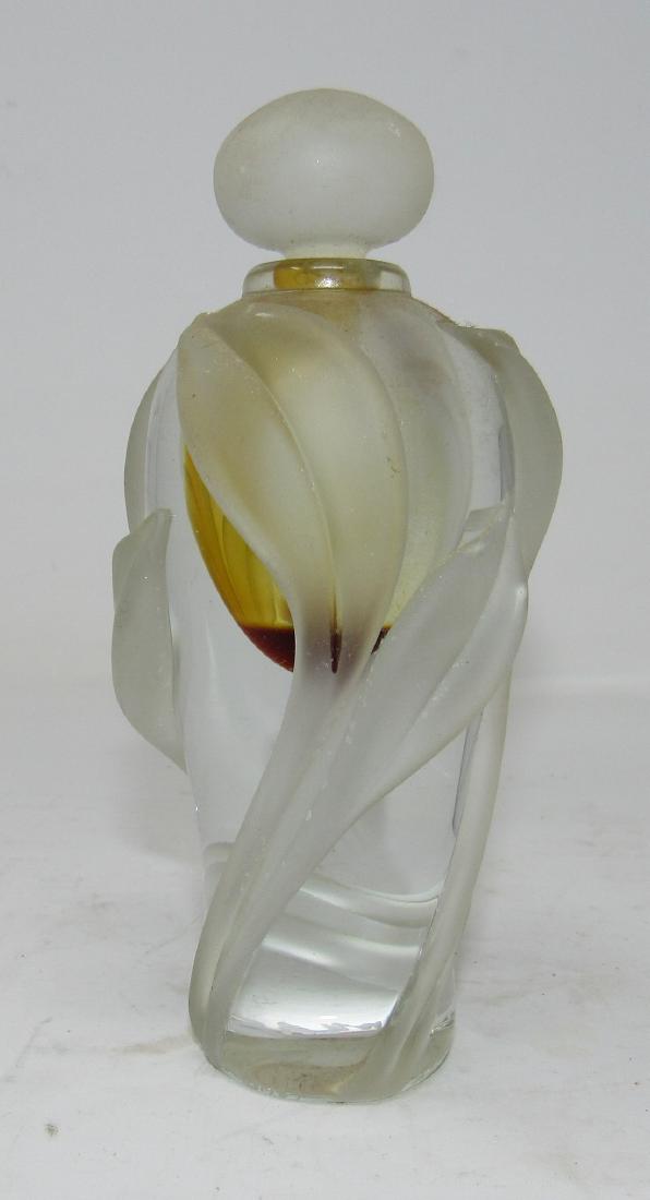 Signed 1989 Art Glass Perfume Bottle BLUE ART GLASS PERFUME BOTTLE SIGNED