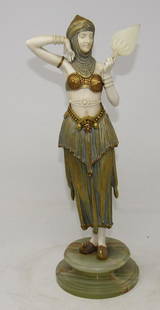 D Chiparus Art Deco Sculpture: Approx 15" tall