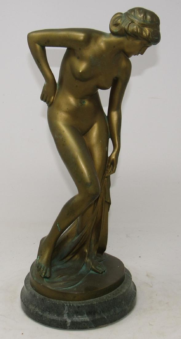 Erich Schmidt Kestner Gilt Bronze Sculpture: Approx 15 1/2" tall