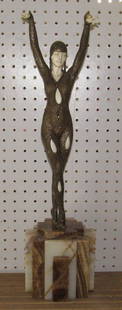 Bronze Dancer Sculpture: Approx 24 3/4" tall.