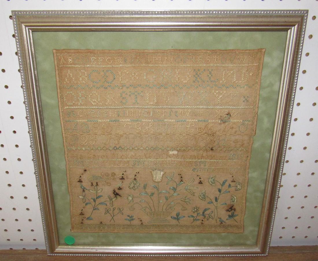 1819 Sampler: Approx 16" x 16 1/2"