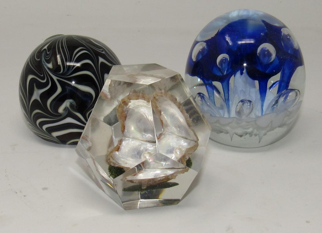 Joe St Clair Flower Vandermark Art Glass and Pearl: Getting all 3 pictured. The Joe St Clair is approx 3 1/2" tall