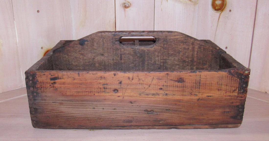 Wooden Tote: Approx 10 1/4" x 16" x 7 1/2" tall.