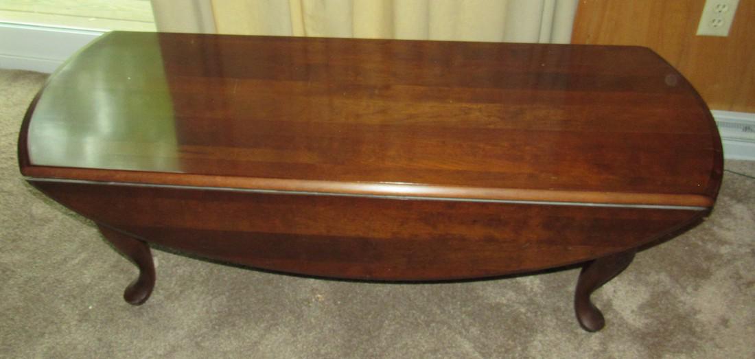 Drop Leaf Coffee Table: Approx 17" ( when closed ) x 49" x 17" tall.