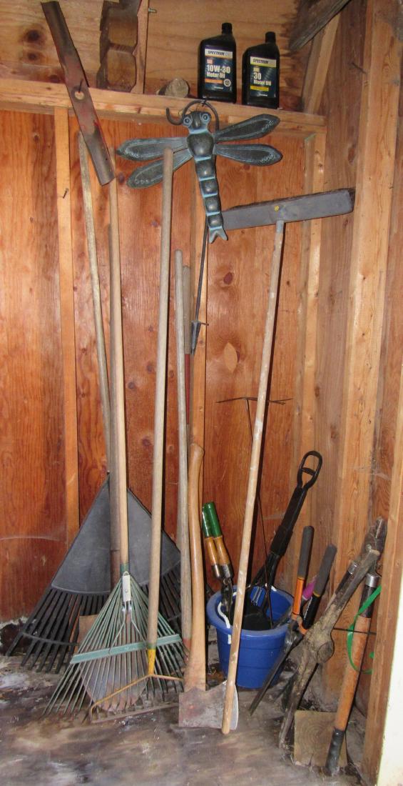 Garden Tools Pruners Loppers Ax Shovel Metal Drgon Fly: Getting all pictured in corner. Take what you want and leave the rest