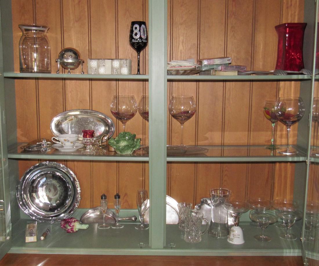 Glassware Silver Plate: Getting all pictured. Take what you want and leave the rest