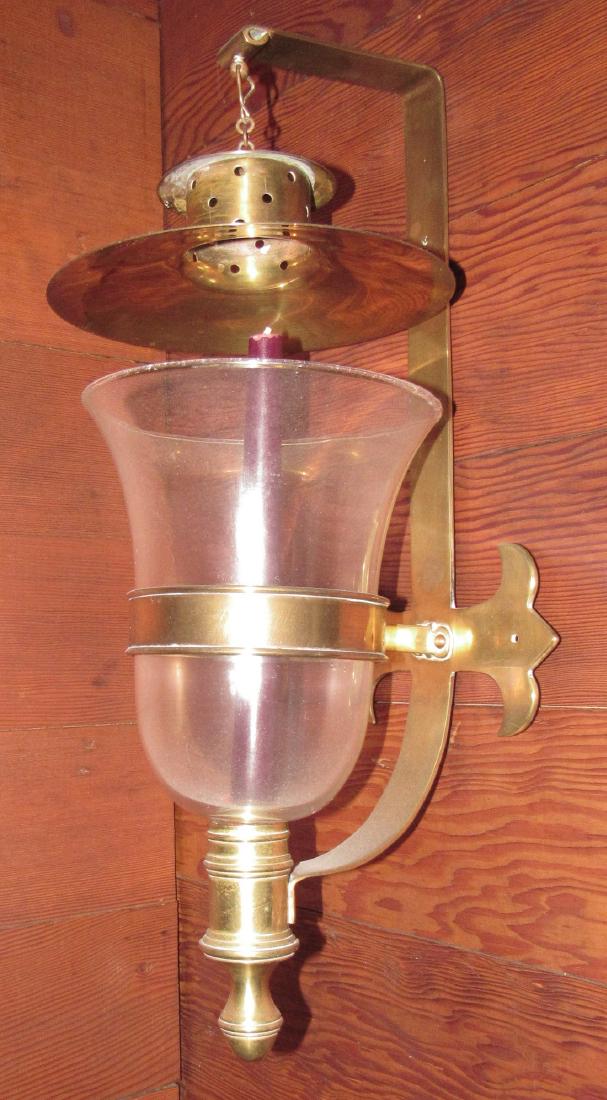 Brass Candle Sconce: Approx 21" long