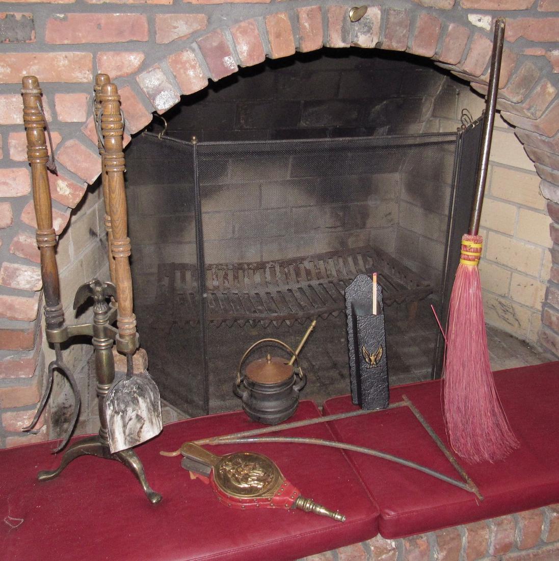 Fireplace Screen Tools Log Holder Bellows Match Holder: Getting all pictured