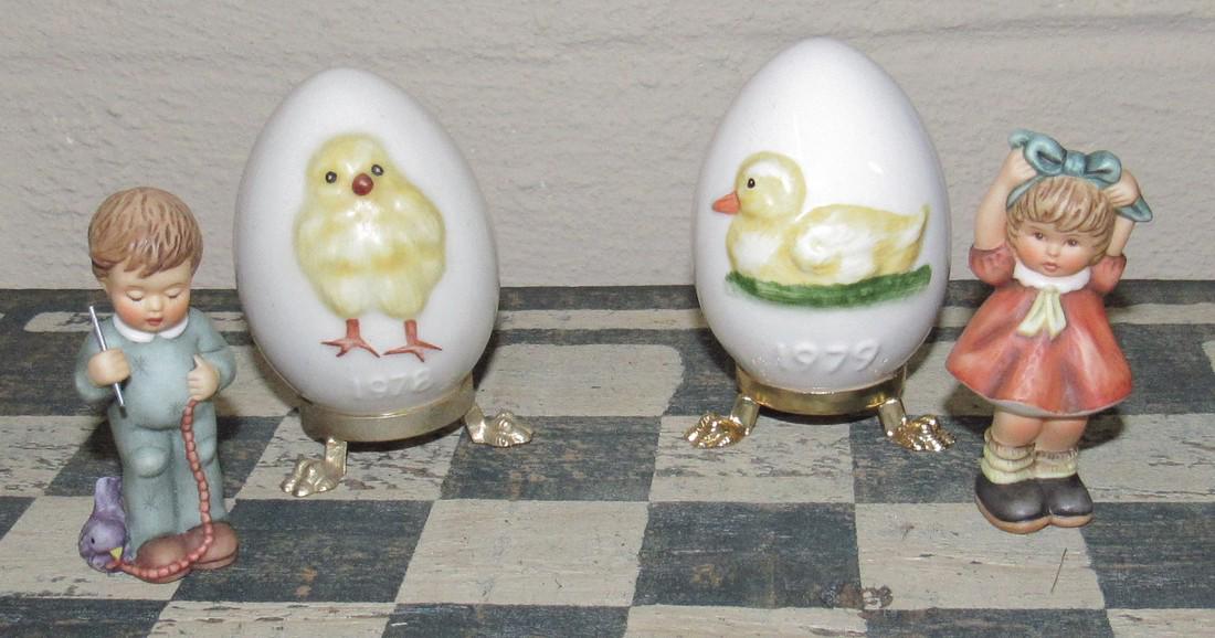 1978 1979 Goebel Eggs and Figures: Eggs are approx 3 1/2" tall.