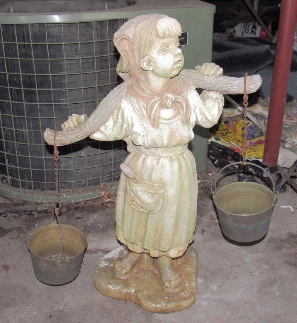 Concrete Girl Outdoor Planter Statue: Approx 30" tall