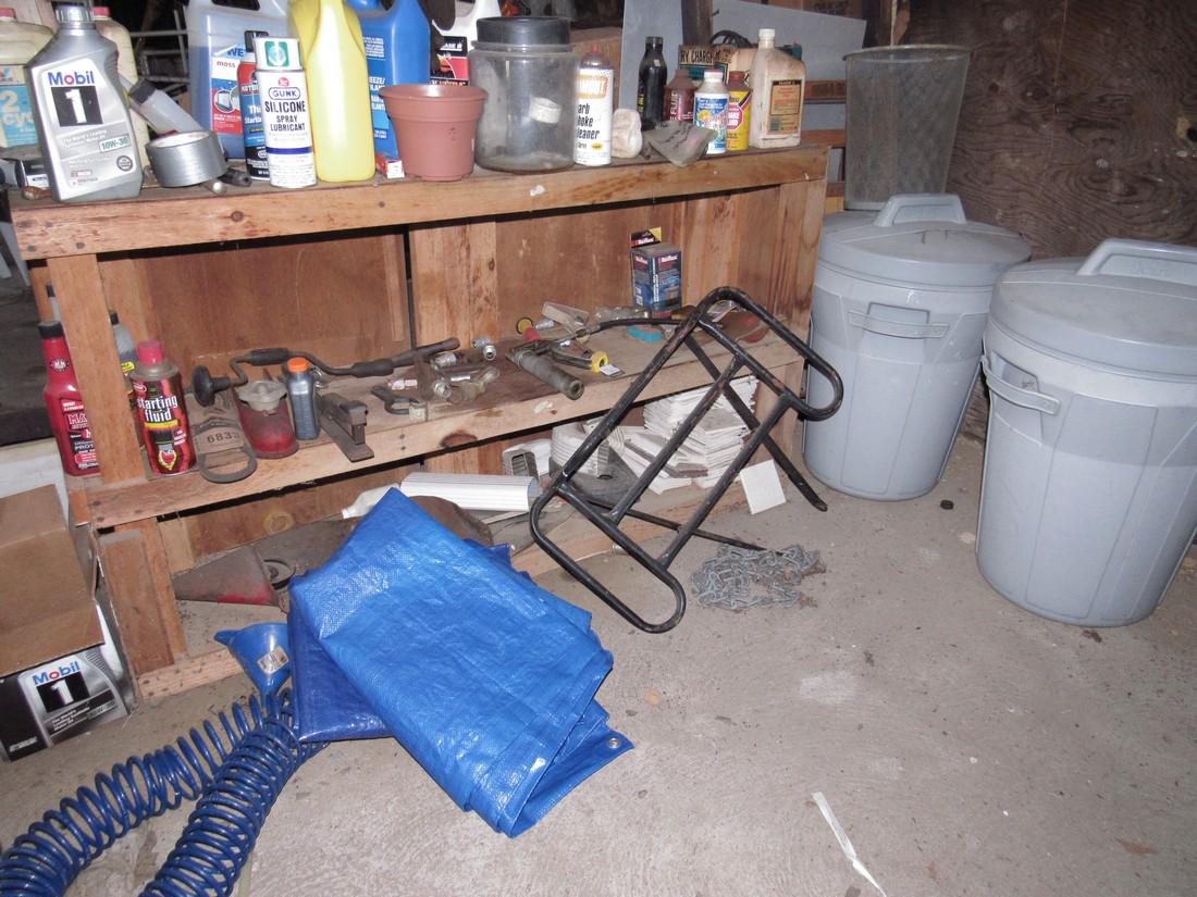 Tarps Oils Fuel Cans Pump Netting: Getting all pictured