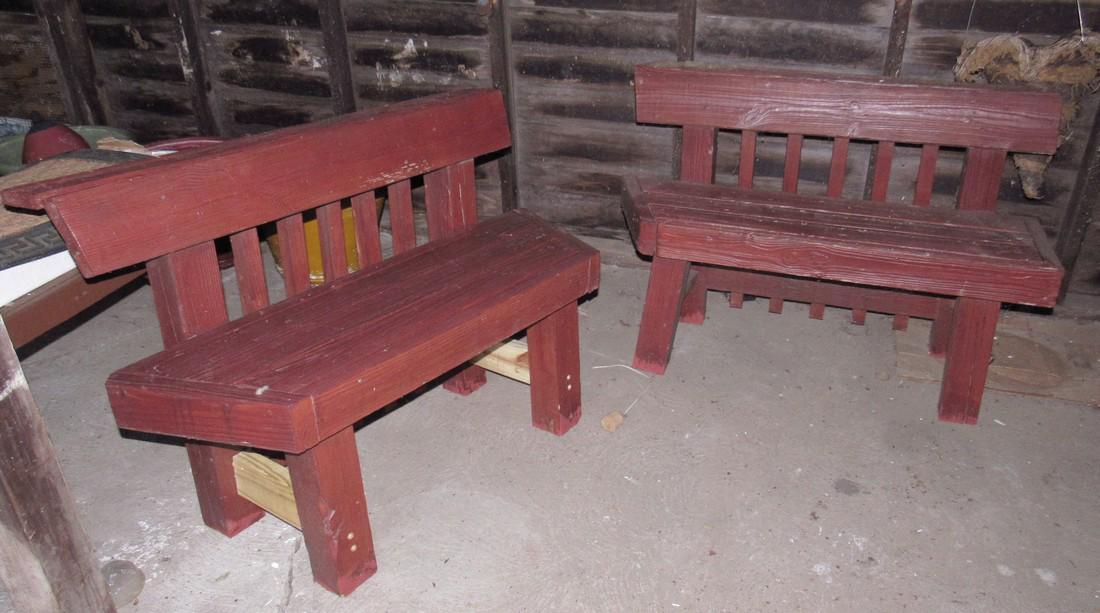 2 Benches: Approx 18" x 44" x 31" tall.