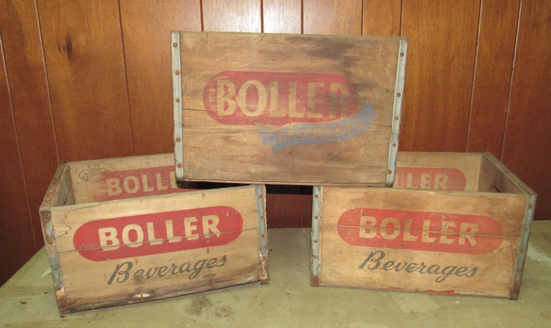 3 Boller Beverages Wooden Crates: Top one is approx 12.5" x 17" x 11"