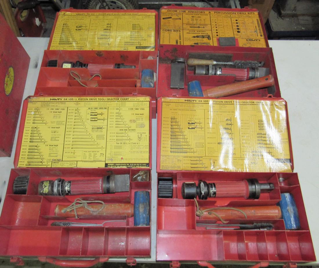4 Hilti DX 100L Piston Nail Drive Tools: Getting all 4 pictured with boxes and contents