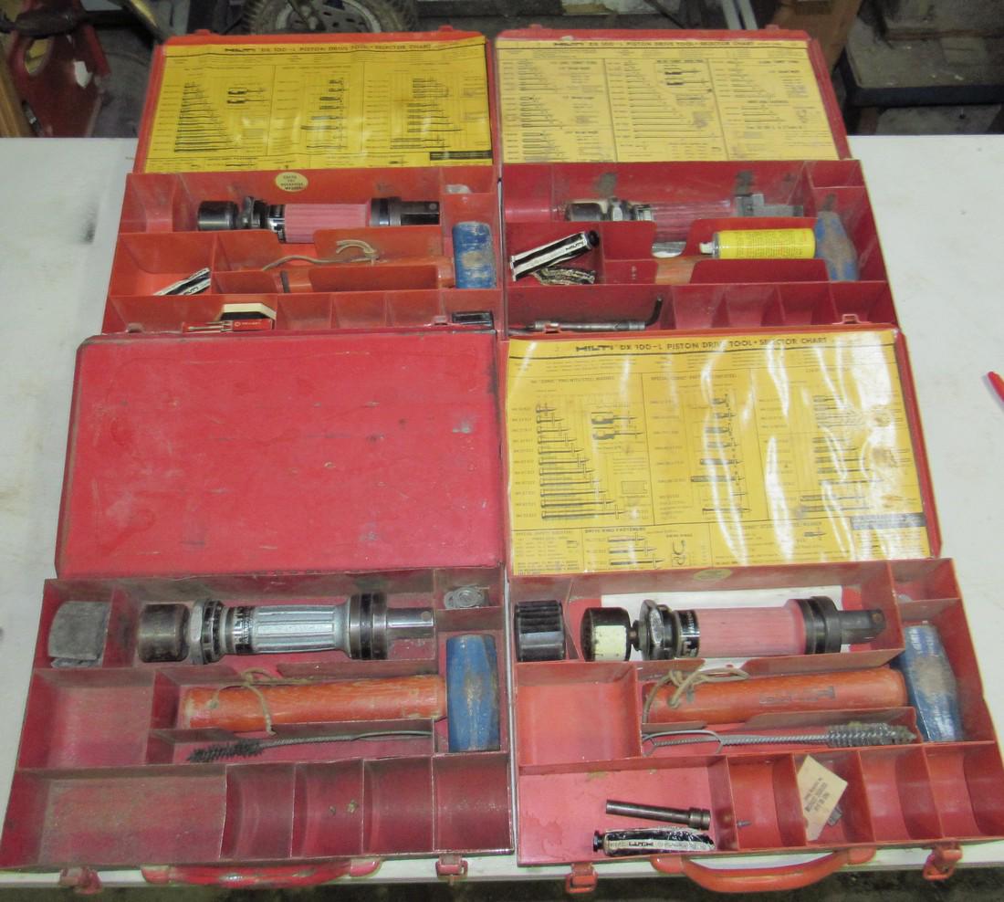 4 Hilti DX 100L/DX 100 Piston Nail Drive Tools: Getting all pictured with boxes and contents