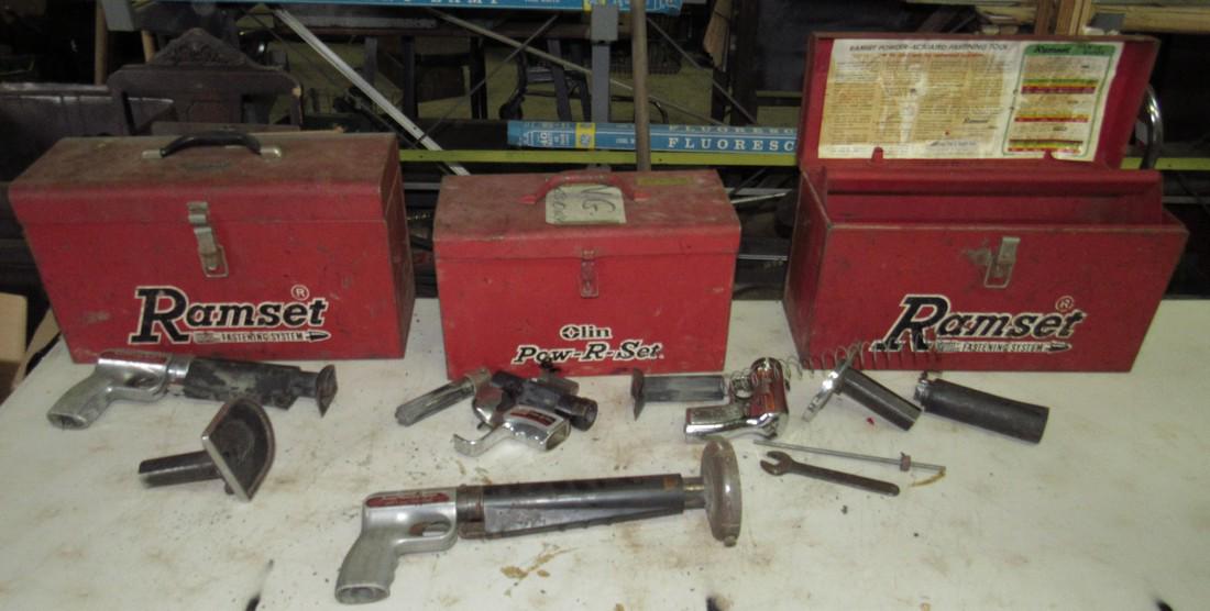Ramset Olin Pow-R-Set Fastening Tools: Getting all pictured. Toolboxes have trays