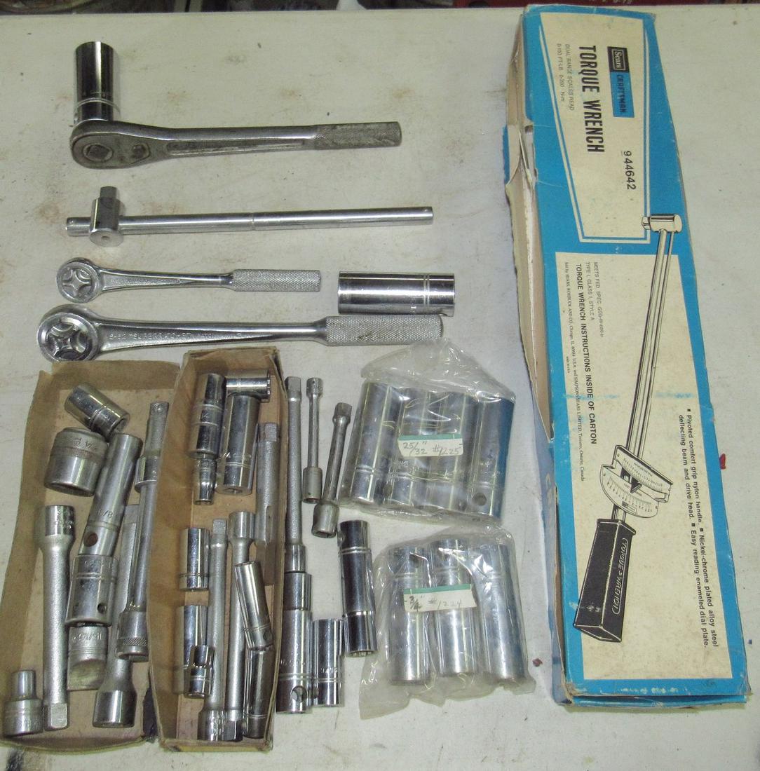 Williams Ratchets Sockets Craftsman Torque Wrench Ext: Getting all pictured. Williams Ratchets are 3/8" w 1/2" drive