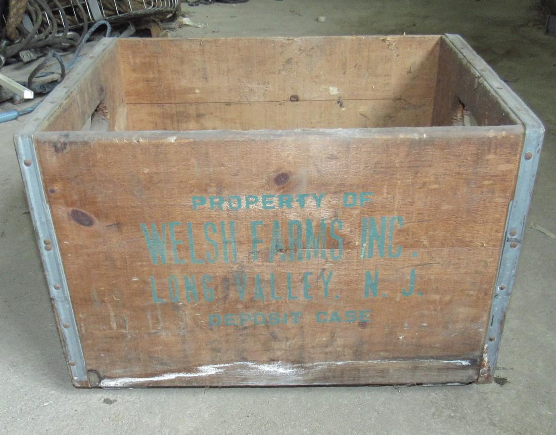 Welsh Farms Long Valley NJ Wooden Milk Crate: Wooden Milk Crate