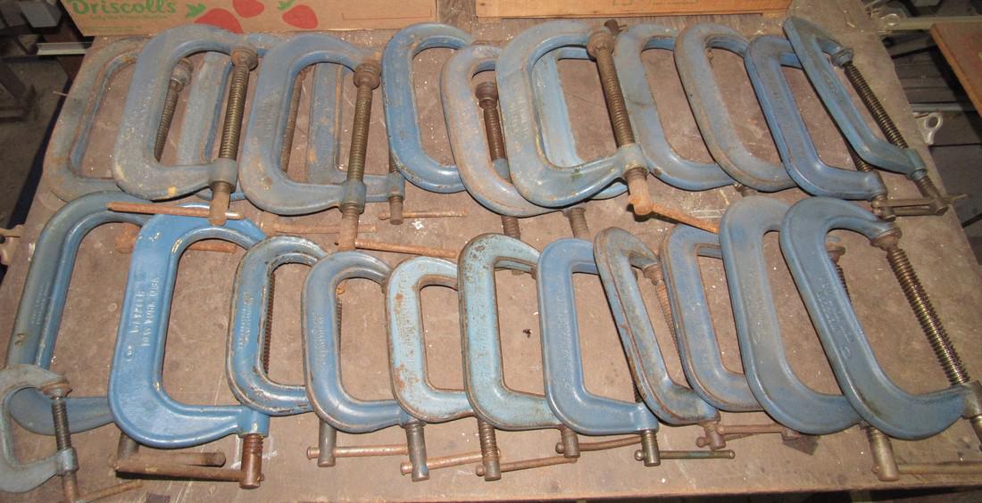 25 C Clamps Wetzler: Largest is approx 6" clamp. Mostly Wetzler, there is Wilton