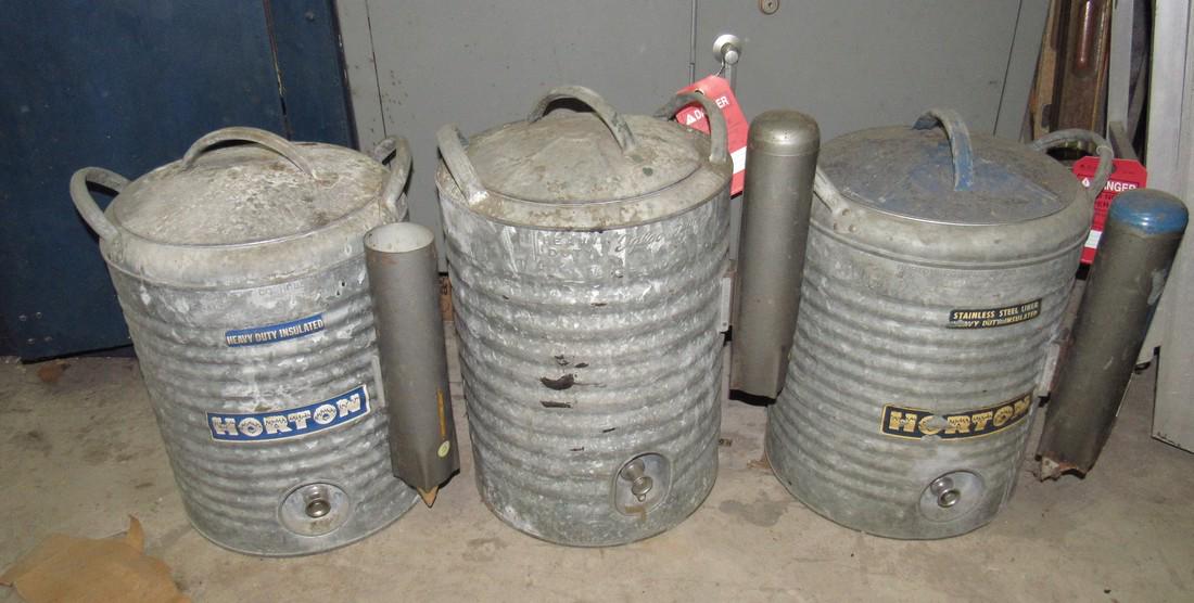 3 Vintage Galvanized Horton Water Coolers: Getting all 3 cooler pictured