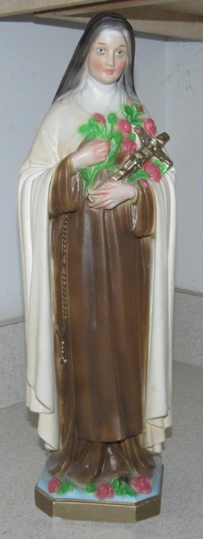 Chalk ware Religious Statue: Approx 17" tall
