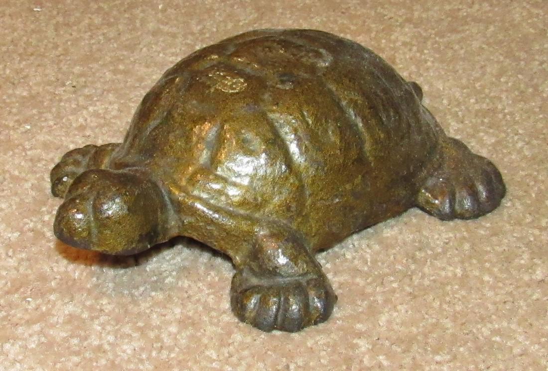 Antique Cast Iron Turtle Door Stop: Approx 5" x 7"