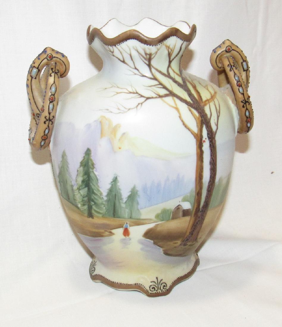 Hand Painted Nippon Vase: Approx 7 1/4" tall