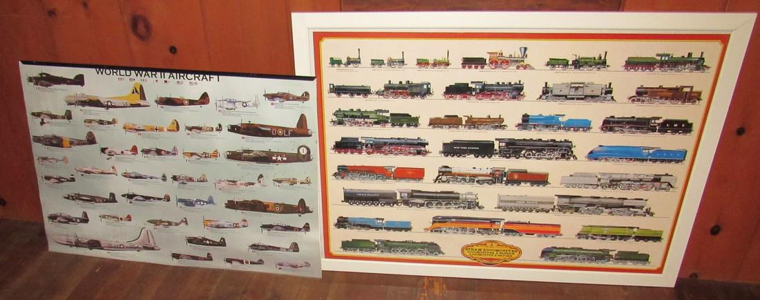Steam Locomotives and World War II Aircraft: Locomotives Poster is approx 30" x 42"