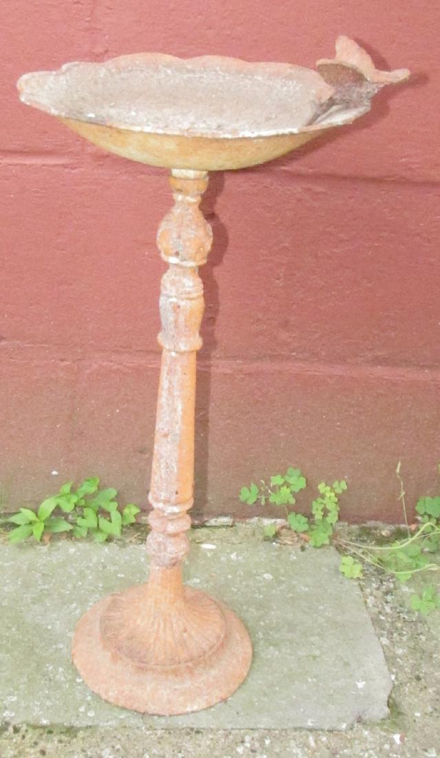 Cast Iron Bird Bath: Approx 10 3/4" in diameter and 24" tall