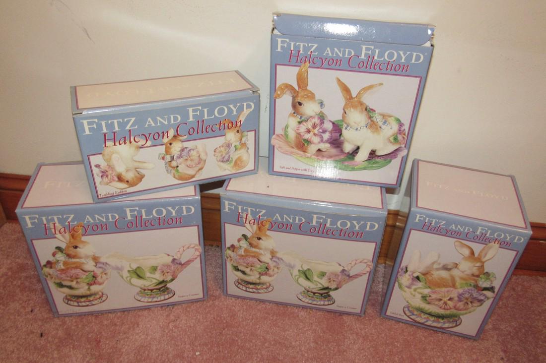 Fitz and Floyd Halcyn Collection Salt Peppers Lidded: Getting all pictured