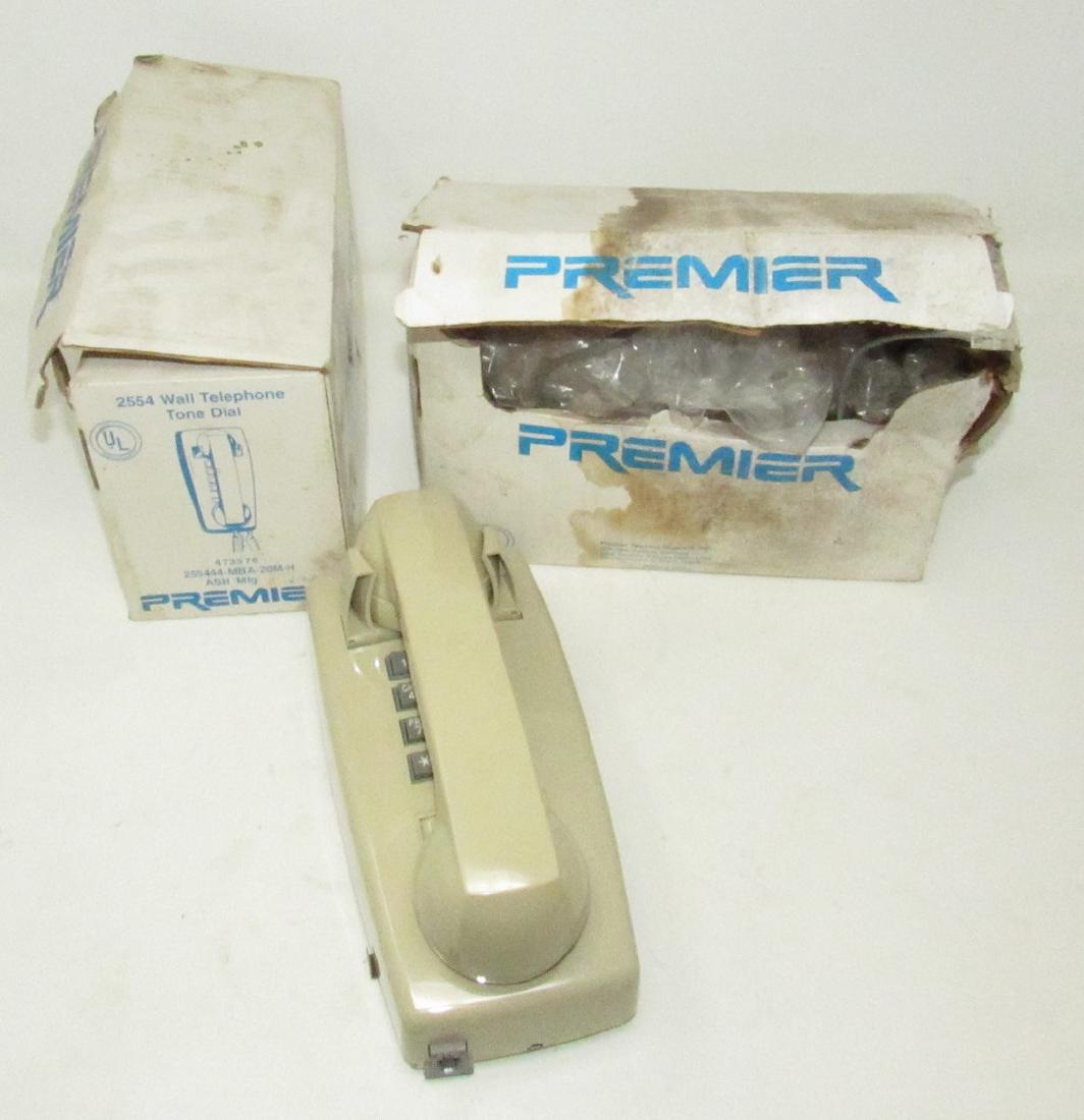 2 Premier 2554 Wall Telephone Tone Dial Phones NOS: New Old Stock