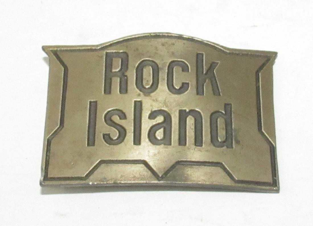 Rock Island Brass Lewis Belt Buckle 1974: Approx 2 1/4 x 3 1/2 inches
