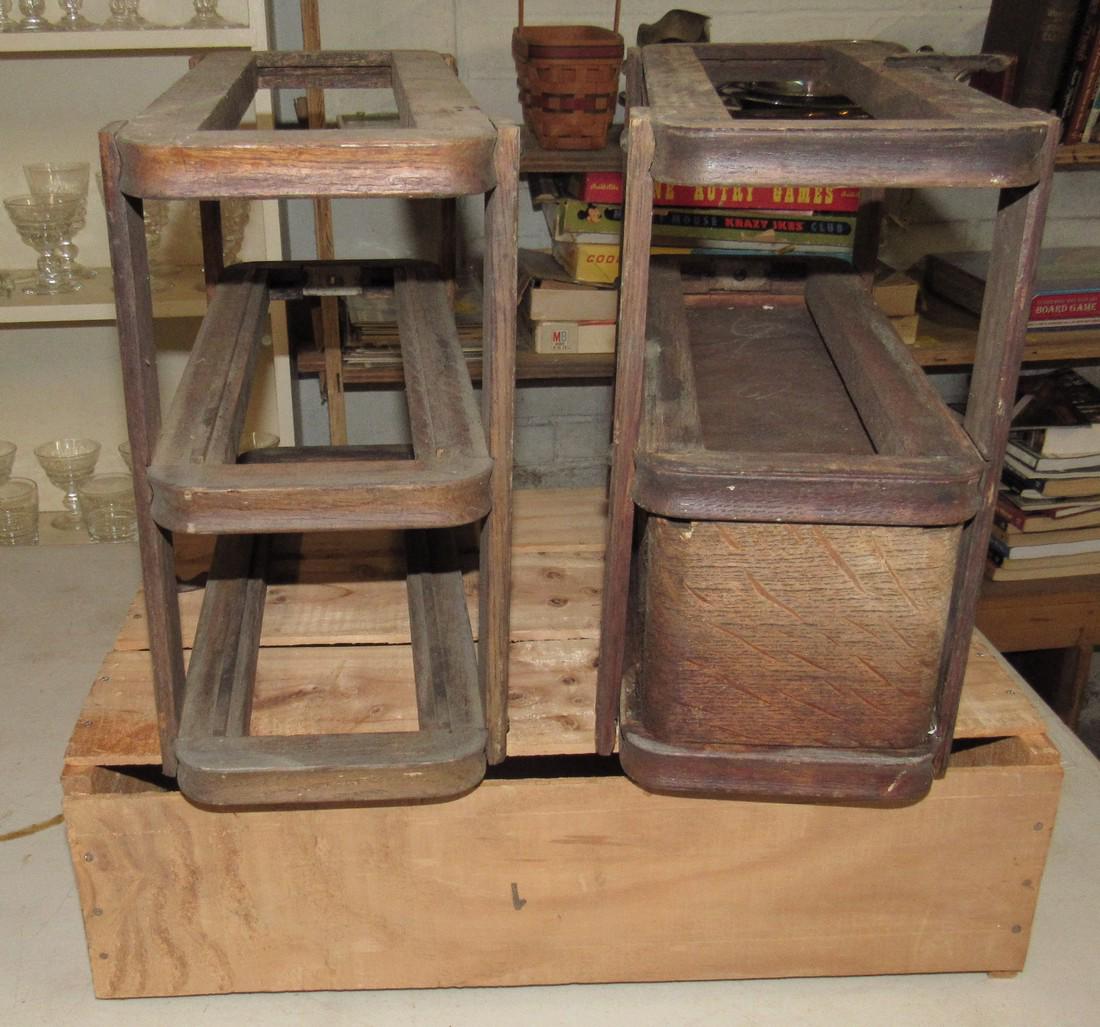 Oak Sewing Machine Parts and Wood Crate: Getting all 3 items pictured