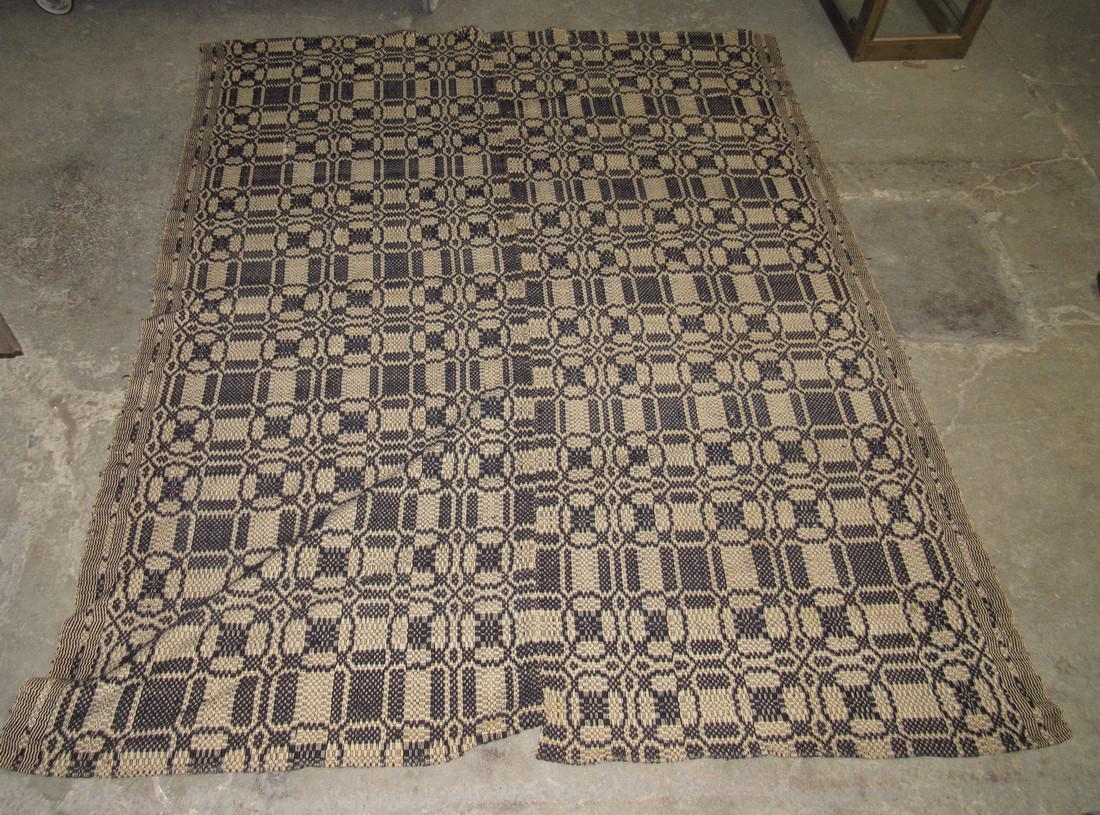 Antique Coverlet: Approx 68" x 82"