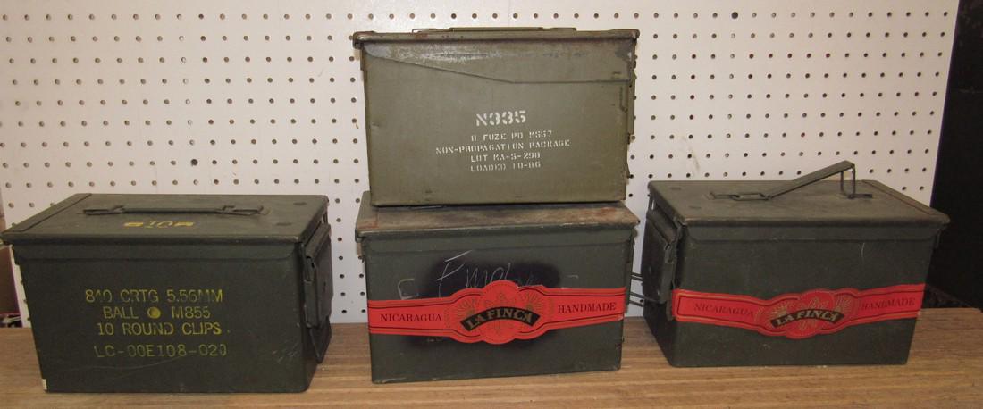 Ammo Boxes: Some are wood lined for cigars