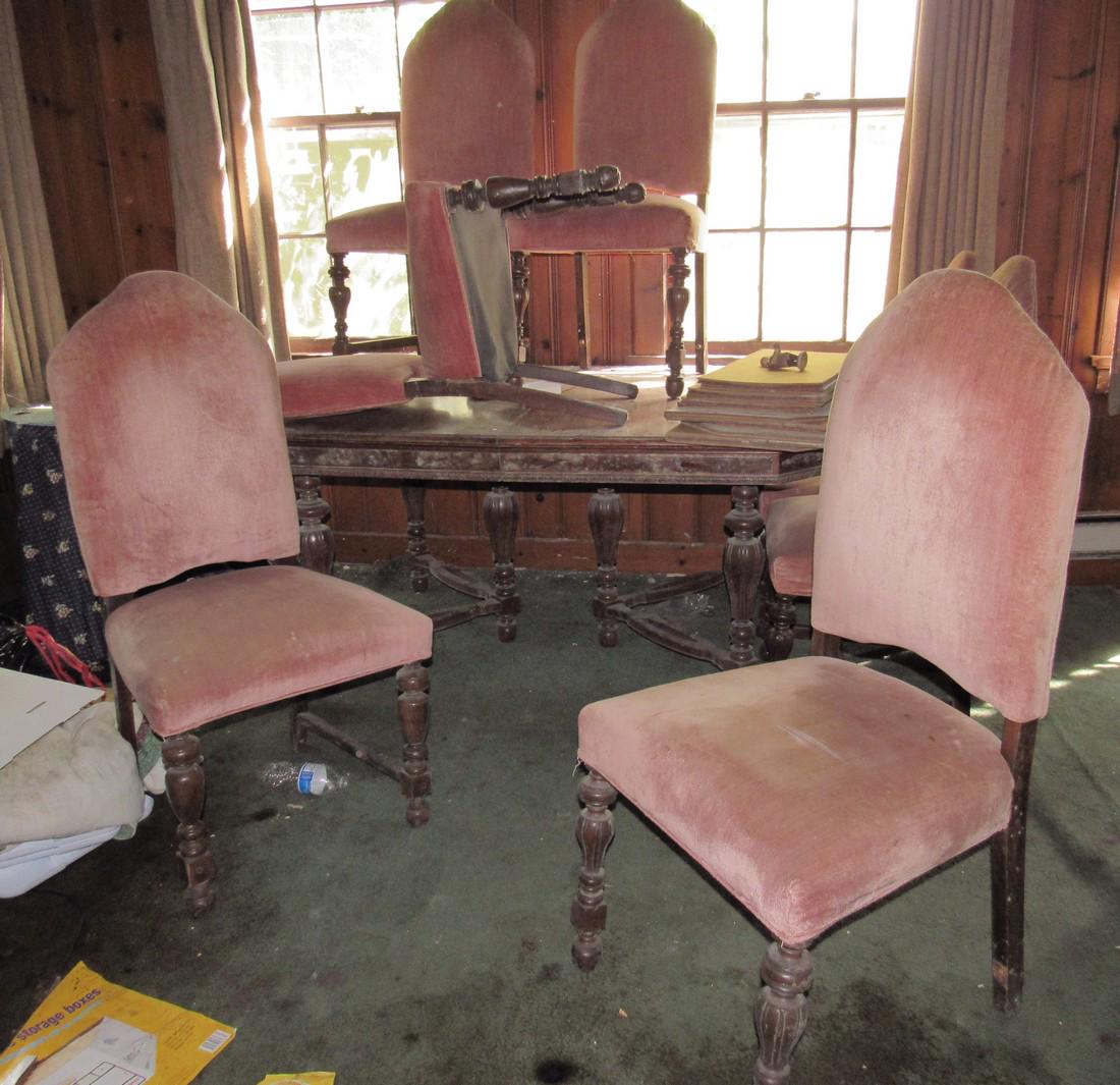 Kitchen Table and 7 Chairs: Table is approx 48" x 60". Comes with 2 leaves