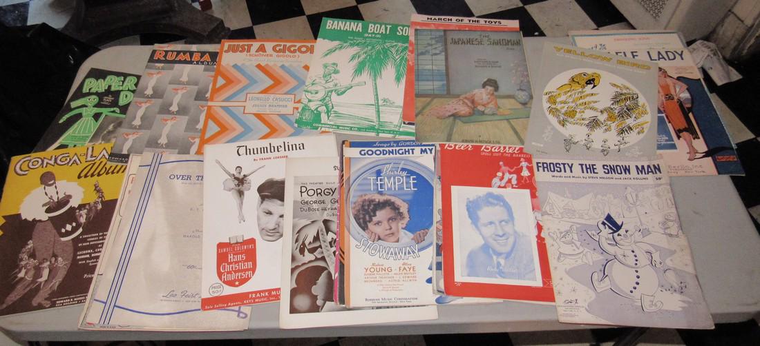 Large Lot of Sheet Music Shirley Temple Rag: Not all is pictured