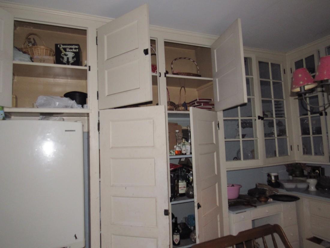 Contents of Kitchen Cabinets and Counters: Lot includes everything in drawers, on counters, and in cabinets. Take what you want, leave what you don't. Alcohol in cabinets IS NOT to be removed. Pickup is morning of pickup day
